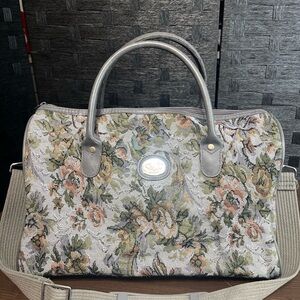 Diane von Furstenberg Vintage Floral Tapestry Travel Bag with Shoulder Strap